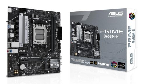 Motininė plokštė ASUS PRIME B650M-R su DDR5 atmintimi ir 2 M.2 lizdais