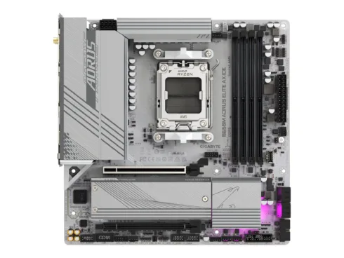 Gigabyte   B650M A ELITE AX ICE   Processor family AMD   Processor socket AM5   DDR5   Supported hard disk drive interfaces SATA, M.2   Number of SATA connectors 4