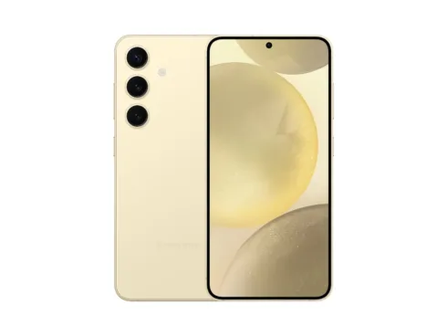 Samsung   Galaxy   S24 S921   Amber Yellow   6.2 "   Dynamic LTPO AMOLED   1080 x 2340 pixels   Qualcomm SM8650-AC   Snapdragon 8 Gen 3 (4 nm)   Internal RAM 8 GB   128 GB   Dual SIM   4G   5G   Main camera resolution 50+10+12 MP   Secondary camera resolution 12 MP   Android   14   4000 mAh