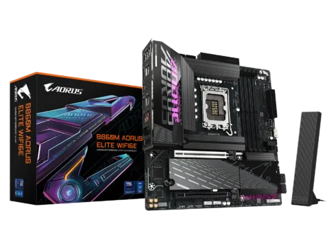 Gigabyte B860M AORUS ELITE WIFI6E   Processor family Intel   Processor socket LGA1851   DDR5   Supported hard disk drive interfaces SATA, M.2   Number of SATA connectors 4