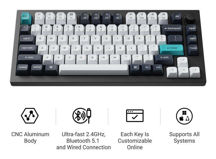 54c396c1-29ae-4de9-8d6b-f601f47ac175 KEYBOARD WRL Q1 MAX RGB/CARBON BLACK Q1M-M4 KEYCHRON