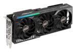 Vaizdo plokštė ASROCK AMD Radeon RX 9070 XT, šoninis vaizdas su jungtimis