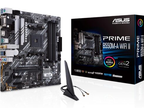 Mainboard ASUS AMD B550 SAM4 MicroATX Memory DDR4 Memory slots 4 2xPCI-Express 3.0 1x 1xPCI-Express 4.0 16x 2xM.2 1x15pin D-sub 1xDVI-D 1xHDMI 2xAudio-In 1xAudio-Out 6xUSB 3.2 1xPS/2 1xRJ45 PRIMEB550M-AWIFIII