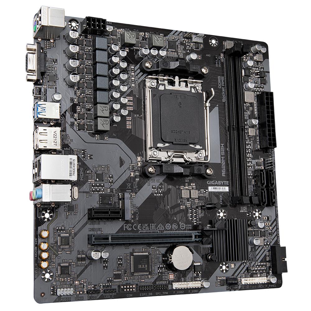 86b60e2e-2438-407a-9056-166a9a2b703a-1 Mainboard GIGABYTE AMD A620 Socket AM5 micro ATX RAM DDR5-SDRAM 2xSlots 1xPCI Express x1 slots 1xPCI Express x16 slots 1xNumber of M.2 (M) slots A620MS2H2.2