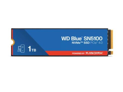SSD SANDISK Blue SN5100 1TB M.2 NVMe 3D QLC Write speed 6700 MBytes/sec Read speed 7100 MBytes/sec 2.38mm TBW 600 TB MTBF 1750000 hours WDS100T5B0E-00CPE0
