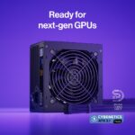 Maitinimo blokas ENDORFY ATX 750 W, šoninis vaizdas su ventiliatoriumi