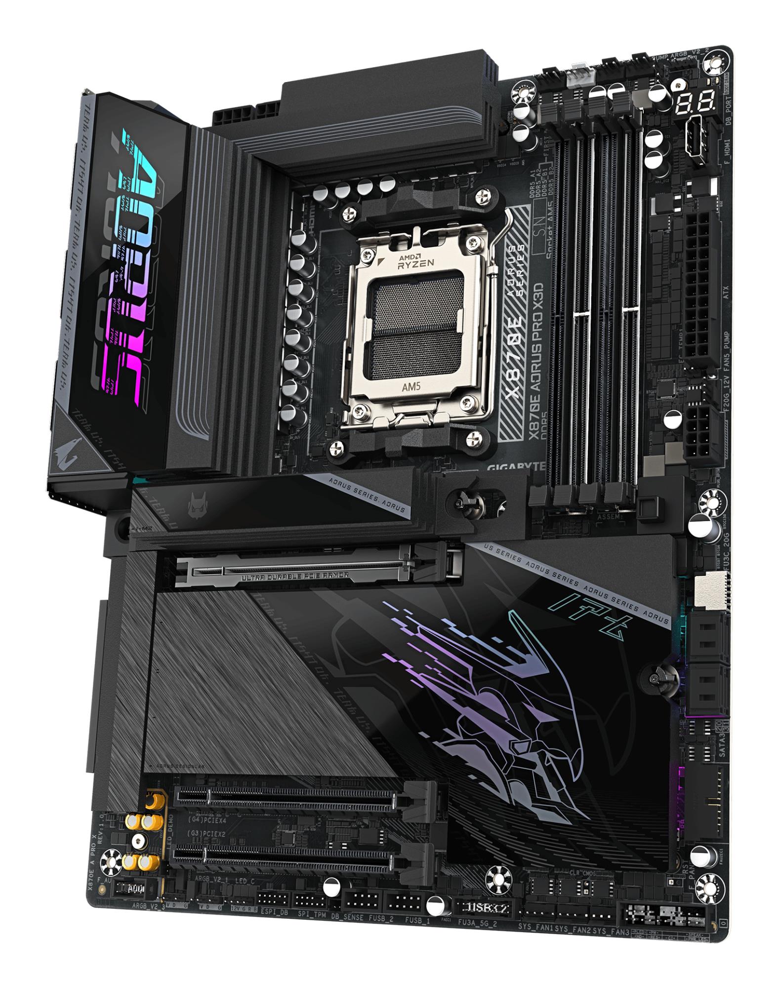 9d30b3e7-38b0-4d0e-b1fe-e750f2c468bd-1 Mainboard GIGABYTE AMD X870E Socket AM5 ATX RAM DDR5-SDRAM 4xSlots Wi-Fi Yes Bluetooth Yes 4xNumber of M.2 (M) slots X870EAPROX