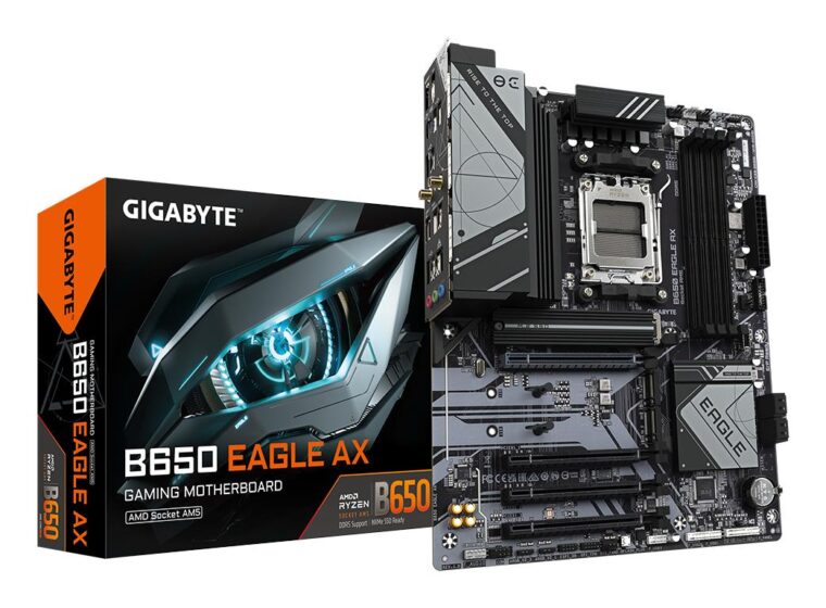 GIGABYTE B650EAGLEAX1.2 motininė plokštė su AMD Socket AM5 ir DDR5 RAM