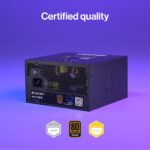 Maitinimo blokas ENDORFY ATX 750 W, šoninis vaizdas su laidų išvestimis