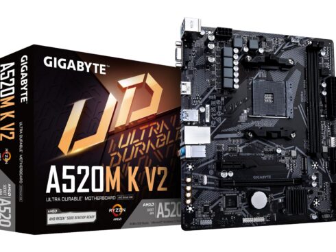 Mainboard GIGABYTE AMD A520 SAM4 Micro-ATX Memory DDR4 Memory slots 2 1xPCI-Express 3.0 1x 1xPCI-Express 3.0 16x 1xM.2 1x15pin D-sub 1xHDMI 2xUSB 2.0 4xUSB 3.2 1xPS/2 1xRJ45 3xAudio port A520MKV21.1