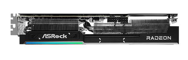 da5ddb3f-634e-438d-9143-000d9a047053 Vaizdo plokštė ASROCK AMD Radeon RX 9070 XT, šoninis vaizdas su jungtimis