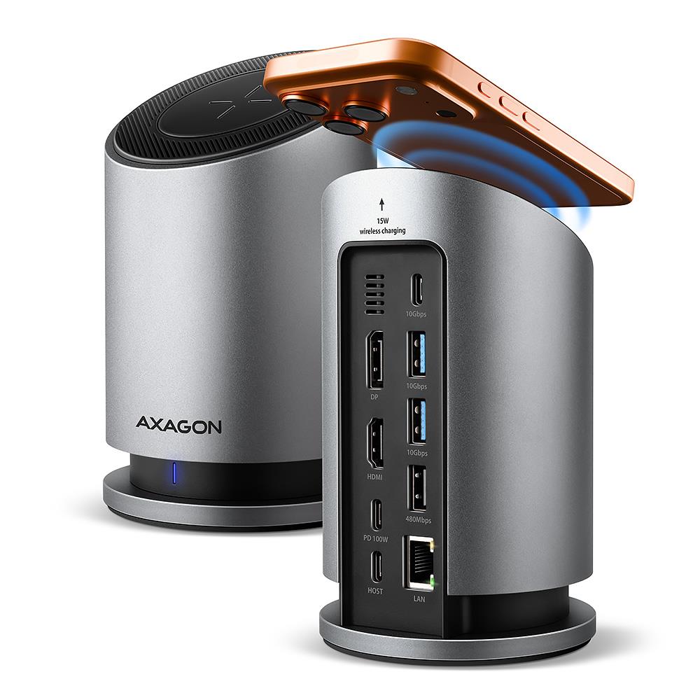 e020260b-f1c4-4225-bca7-229d243f7975 I/O HUB USB-C 9in1 su 10Gbps greičiu ir 15W belaidžiu įkrovimu