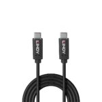 USB 3.2 Type C kabelis LINDY, 1.5 metro ilgio, rodomas iš viršaus