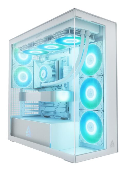 ARCTIC Xtender MidiTower korpusas su skaidriu paneliu, baltas