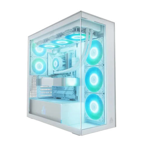 ARCTIC Xtender MidiTower korpusas su skaidriu paneliu, baltas