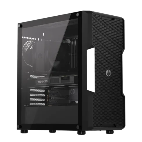 Korpusas ENDORFY Regnum 400 Air su permatomu paneliu, juodas