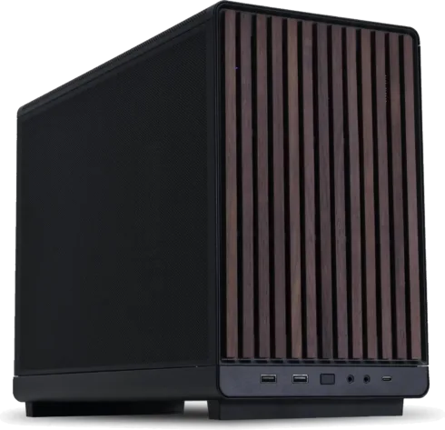 Korpusas LIAN LI A3-mATX juodas/brown, skirtas MicroATX ir MiniITX