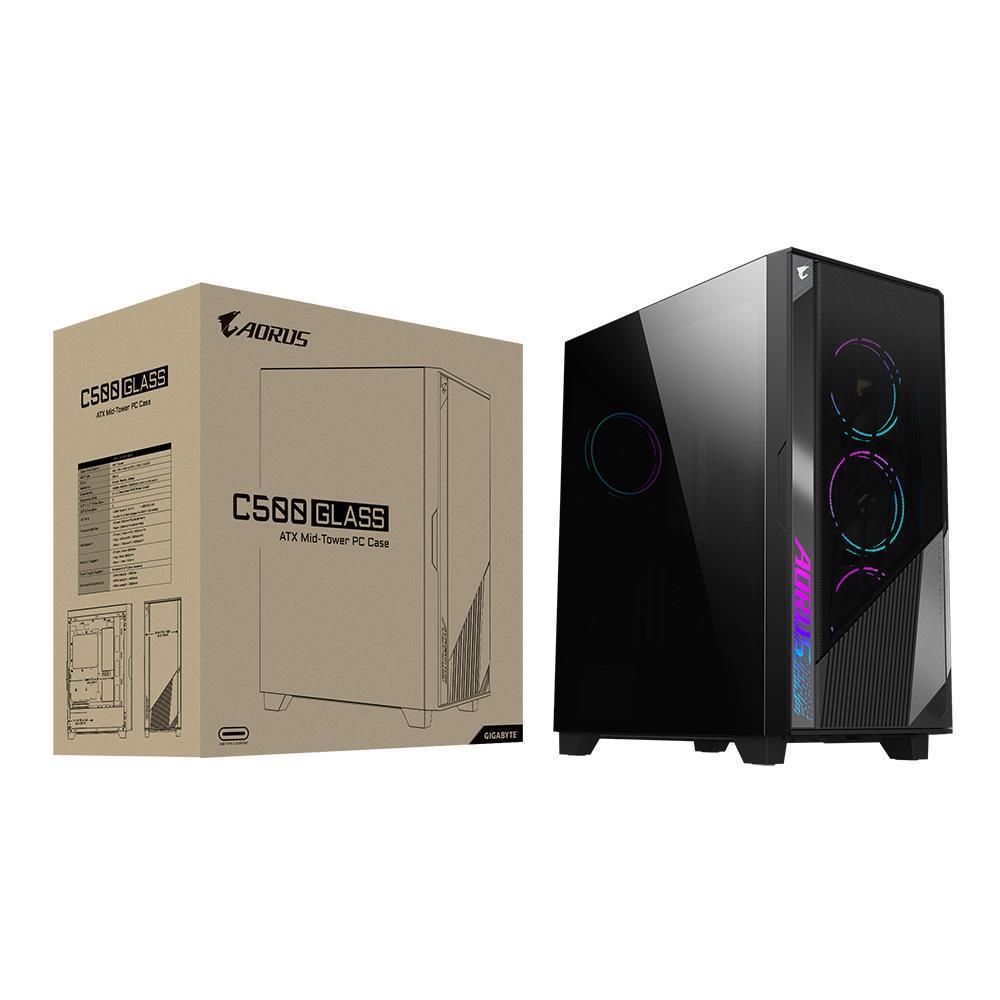 1b136769-926c-4153-9d45-13dd635a19aa-1 Case GIGABYTE AORUS C500 GLASS MidiTower Not included ATX EATX MicroATX MiniITX Colour Black AC500G