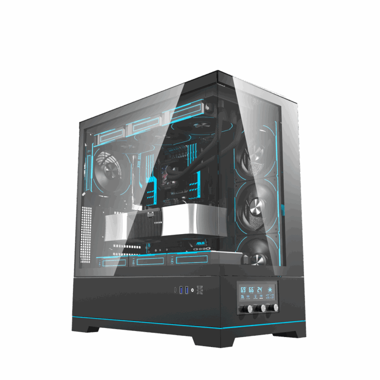 Darkflash DY450L kompiuterio korpusas be ventiliatorių, juodas