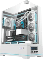 Darkflash DY450L kompiuterio korpusas be ventiliatorių, baltas