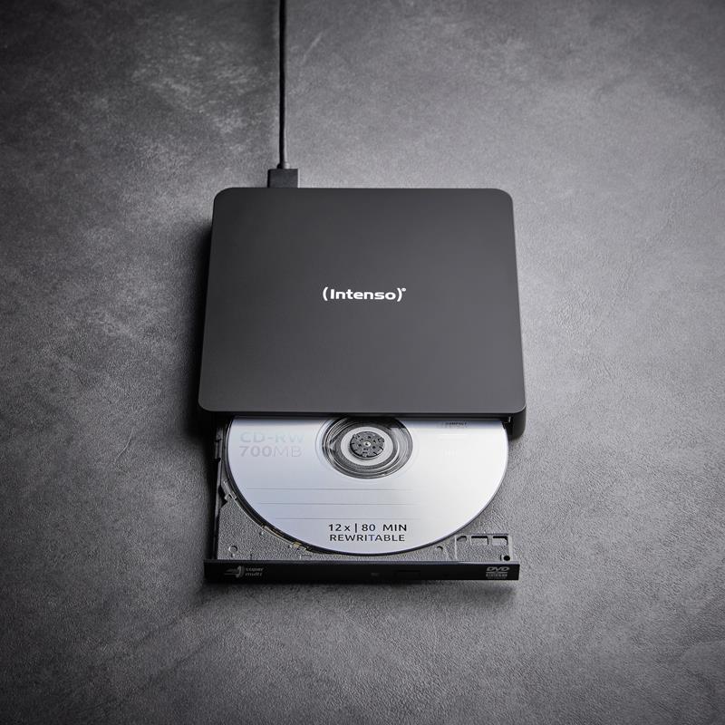 21a77dcf-4932-42dd-87cb-2c91e2de859c Išorinis DVD RW įrenginys su USB 3.2 jungtimi, matomas iš šono
