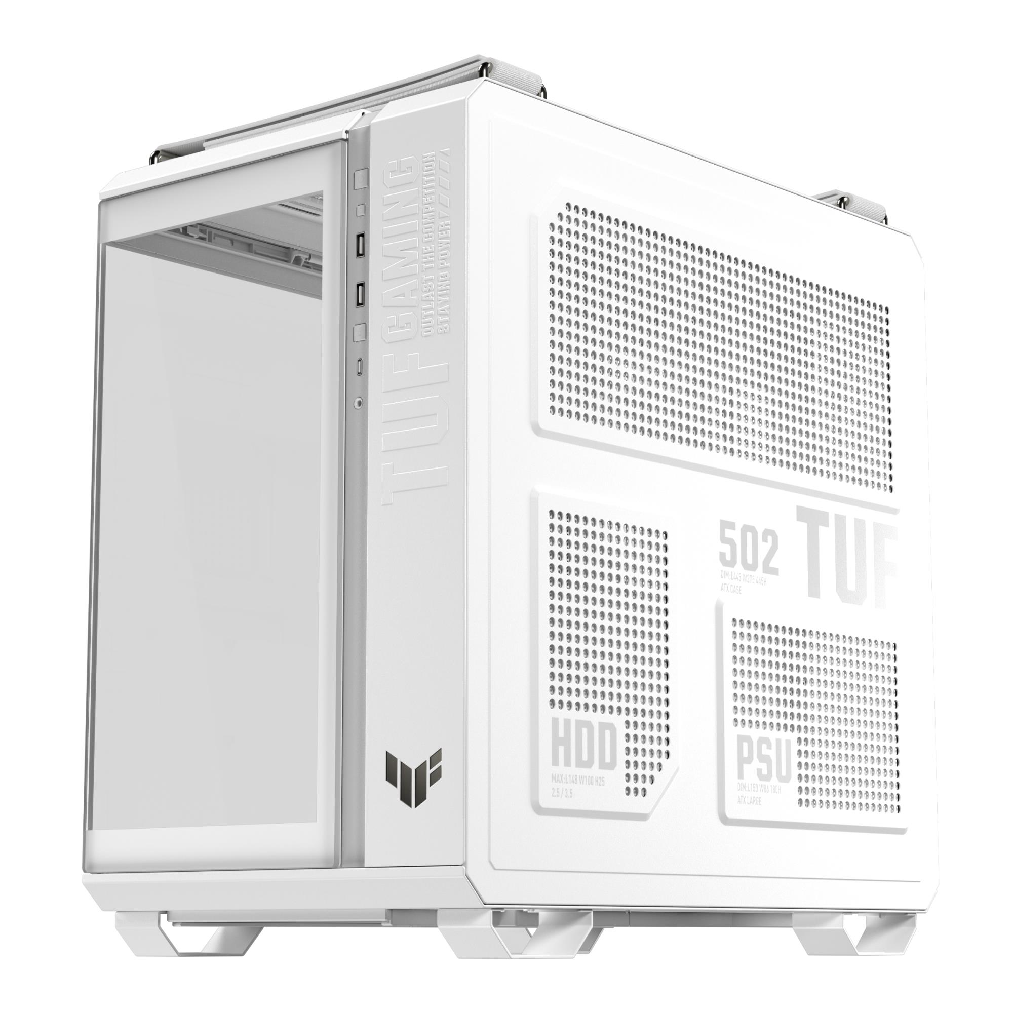 2321d8fa-2c27-43fc-ac1a-445644895782-1 Case ASUS TUF Gaming GT502 Horizon MidiTower Case product features Transparent panel Not included ATX MicroATX MiniITX Colour White TUFGAMGT502HORIZONWHT