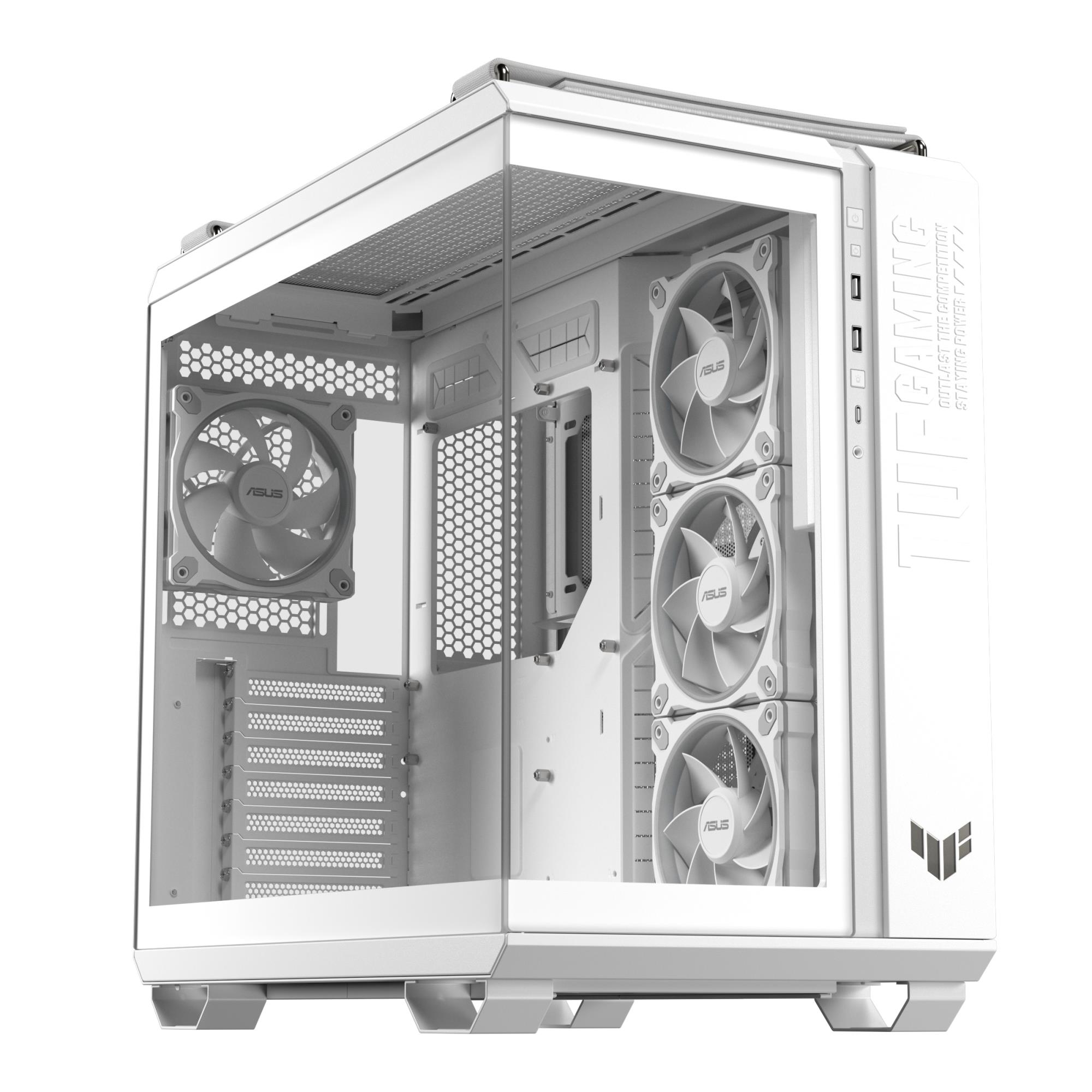 25034bb7-844e-4add-b758-4f49145b99a1-1 Case ASUS TUF Gaming GT502 Horizon MidiTower Case product features Transparent panel Not included ATX MicroATX MiniITX Colour White TUFGAMGT502HORIZONWHT