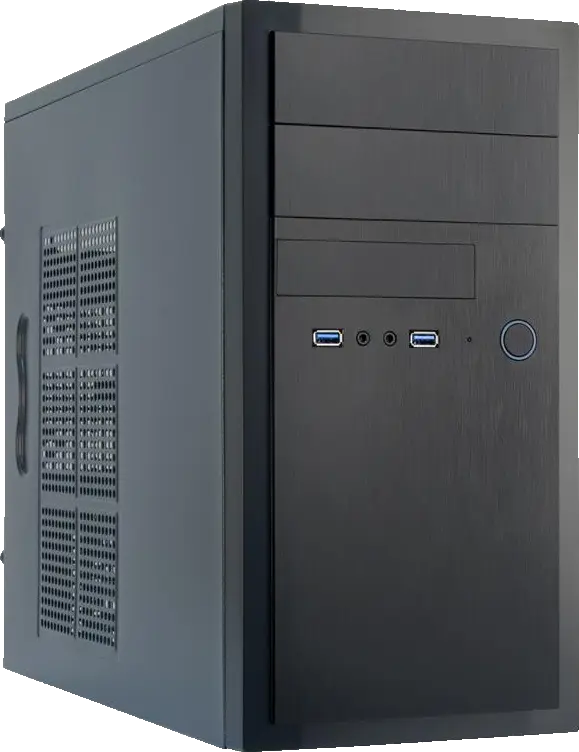 2962aa56-6f13-4a8f-b479-13fce5d676b5 CHIEFTEC MiniTower MicroATX korpusas HT-01B-OP su juodu paviršiumi