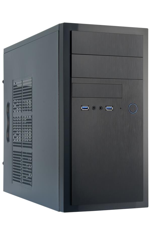 2962aa56-6f13-4a8f-b479-13fce5d676b5 CHIEFTEC MiniTower MicroATX korpusas HT-01B-OP su juodu paviršiumi
