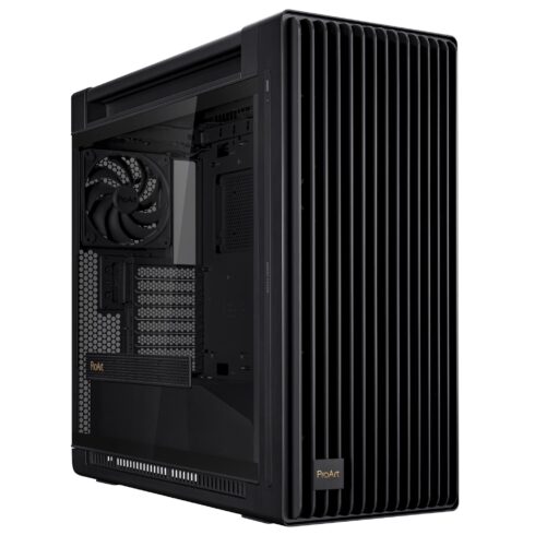 ASUS PA602 korpusas su permatomu paneliu ir juoda spalva