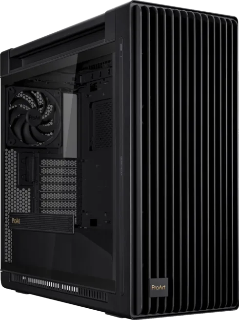 ASUS PA602 korpusas su permatomu paneliu ir juoda spalva