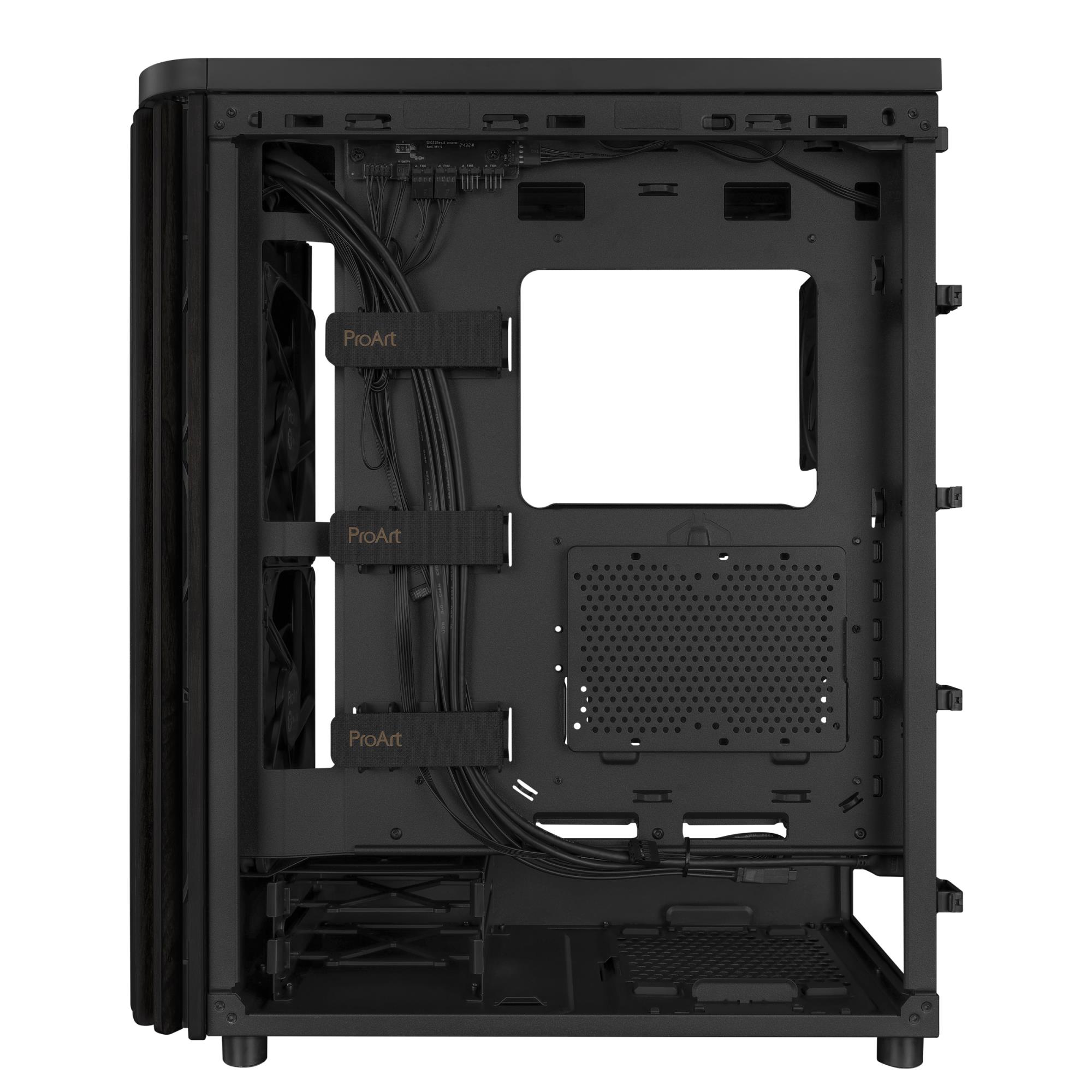 2b59e21e-0a35-4bc2-b1e8-60c093e3e1c6-1 Case ASUS ProArt PA401 Wood Edition - Tempered Glass Panel MidiTower Case product features Transparent panel Not included ATX Colour Black PROARTPA401WOODTGPWM