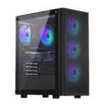 Korpusas ENDORFY Ventum 200 ARGB su permatomu paneliu, juodas