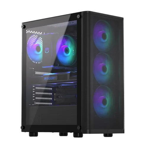 Korpusas ENDORFY Ventum 200 ARGB su permatomu paneliu, juodas