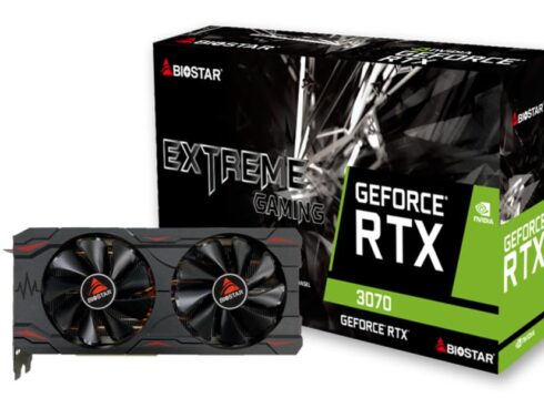 Graphics Card BIOSTAR NVIDIA GeForce RTX 3070 8 GB GDDR6 256 bit PCIE 4.0 16x GPU 1500 MHz Dual Slot Fansink 1xHDMI 3xDisplayPort VN3706RM82