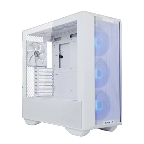 LIAN LI LANCOOL III korpusas su permatomu paneliu, baltas