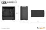 Case BE QUIET PURE BASE 501 LX MidiTower Case product features Transparent panel Not included ATX MicroATX MiniITX Colour Black BGW78