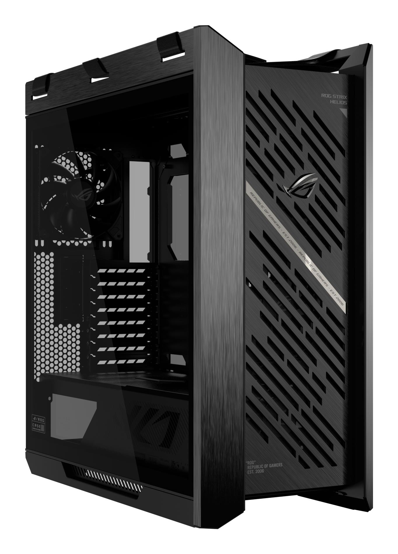 35ddfeed-e0ae-4ede-81c7-15056c1933e2 Korpusas ASUS ROG Strix Helios II, šoninis vaizdas su stikliniais paneliais
