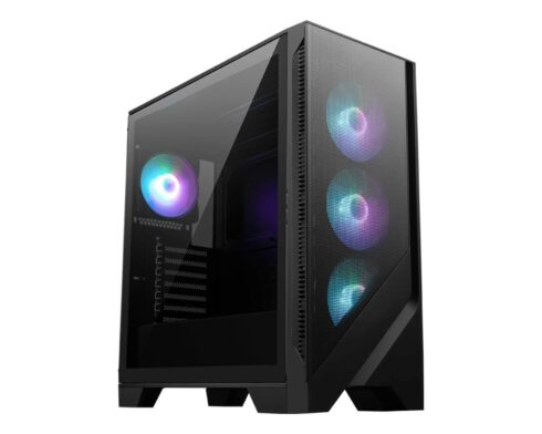 MSI MAG FORGE 321R AIRFLOW juodas korpusas su permatomu paneliu