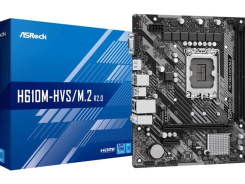 Mainboard ASROCK Intel H610 LGA1700 Micro-ATX Memory DDR4 Memory slots 2 1xPCI-Express 3.0 1x 1xPCI-Express 4.0 16x 1xM.2 1x15pin D-sub 1xHDMI 1xAudio-In 1xAudio-Out 1xMicrophone 4xUSB 2.0 2xUSB 3.2 1xPS/2 1xRJ45 H610M-HVS/M.2R2.0