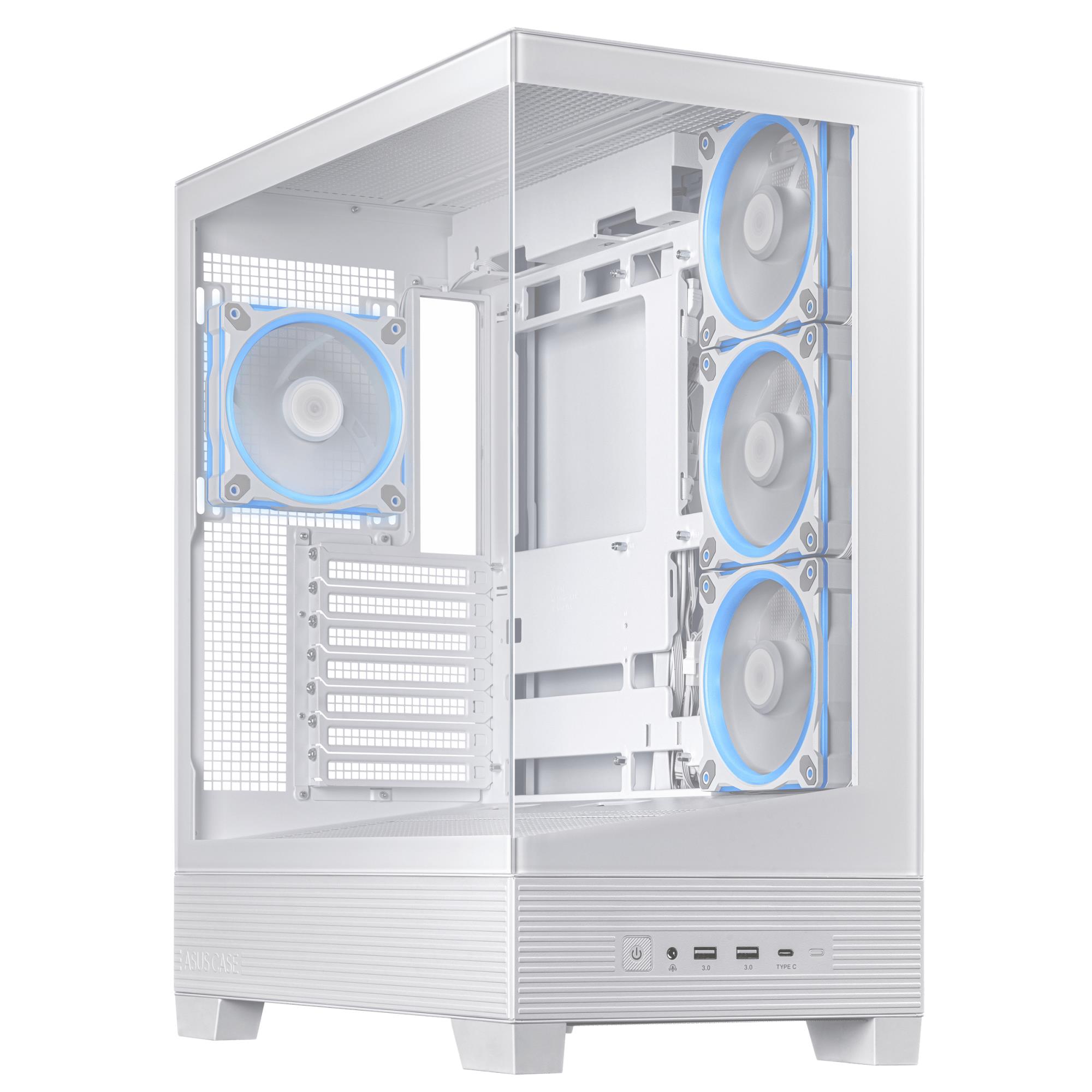 39cf62db-fa52-44f1-aab5-842458ce09bb-1 Case ASUS ASUS A31 PLUS Case MidiTower Case product features Transparent panel ATX BTX MicroATX MiniITX Colour White A31PLUSTGARGBWHITE