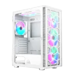 Korpusas MONTECH X3 su permatomu paneliu, baltas