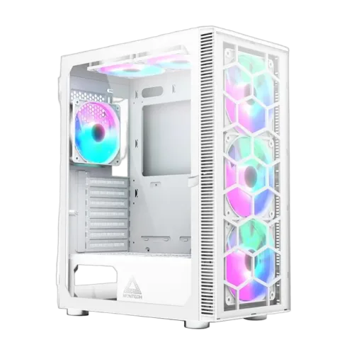 Korpusas MONTECH X3 su permatomu paneliu, baltas