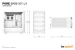 Case BE QUIET PURE BASE 501 LX MidiTower Case product features Transparent panel Not included ATX MicroATX MiniITX Colour White BGW79