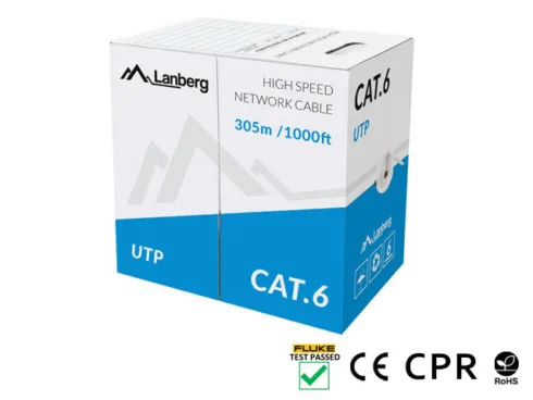 Lanberg   LAN Cable Cat.6 UTP Solid CU CPR + Fluke Passed   LCU6-11CU-0305-S