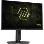 Monitorius MSI 27" su 2560 x 1440 pikselių ekranu, šoninis vaizdas