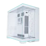 LIAN LI O11 DYNAMIC EVO RGB korpusas, baltas, su permatomu paneliu