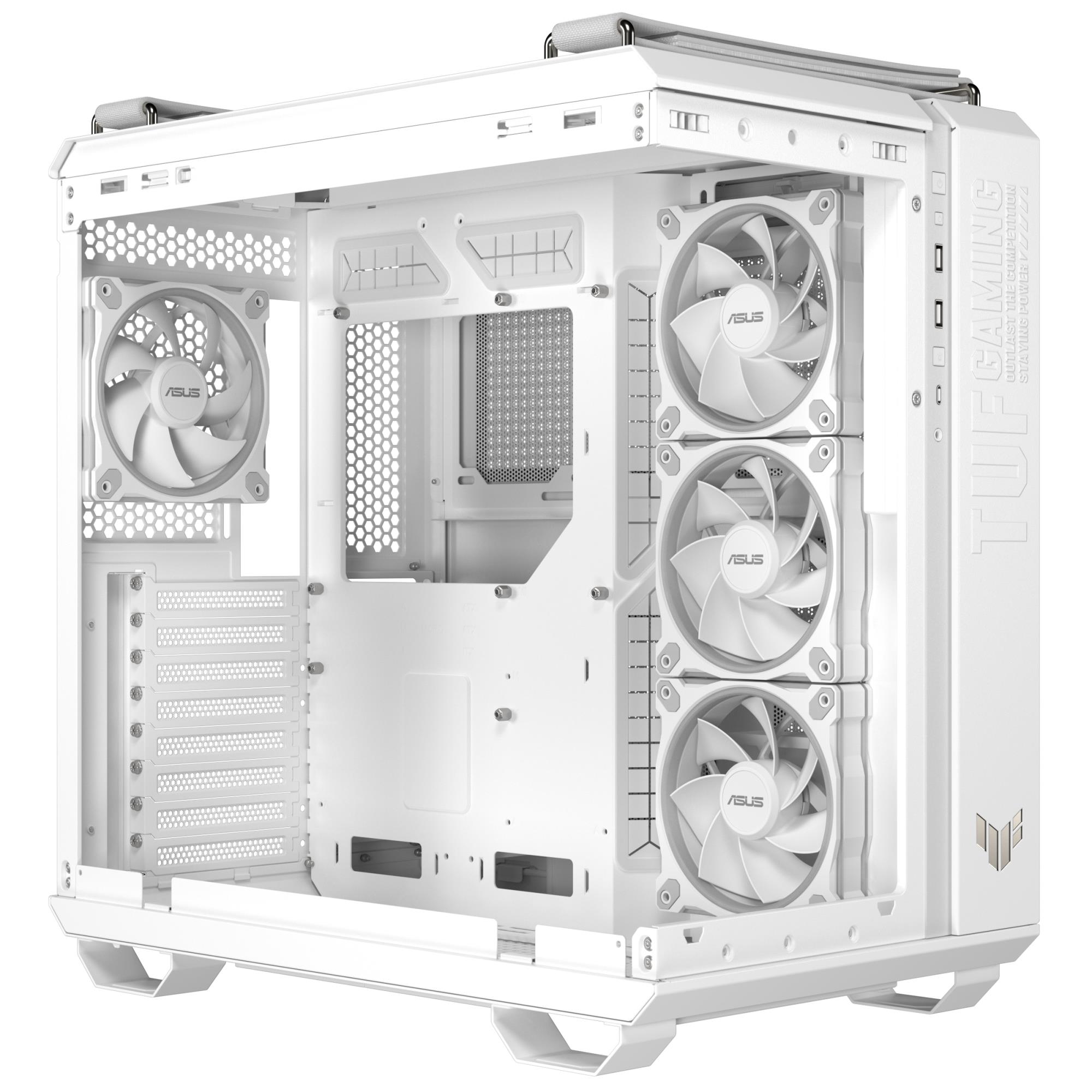 4ff91447-d764-4db4-b46d-4bc0f5026459-1 Case ASUS TUF Gaming GT502 Horizon MidiTower Case product features Transparent panel Not included ATX MicroATX MiniITX Colour White TUFGAMGT502HORIZONWHT