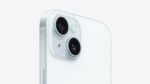 Apple iPhone 15“ mėlynas, 256 GB, šoninis vaizdas su mygtukais