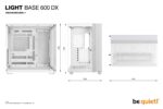 Case BE QUIET LIGHT BASE 600 DX Tower Case product features Transparent panel ATX MicroATX MiniITX Colour White BGW66